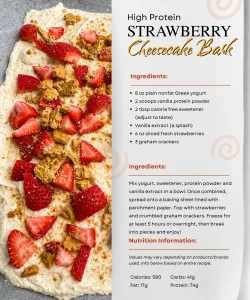 High Protein Strawberry Cheesecake Bark