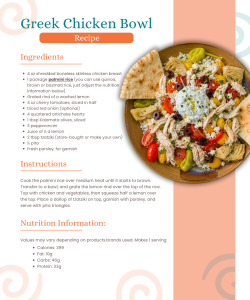 Greek Chicken Bowl