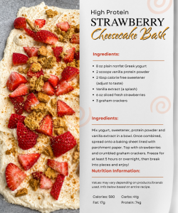 High Protein Strawberry Cheesecake Bark